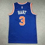 Maillot de Basket #3 Hart Knicks Bleu Brodé